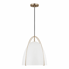Sea Gull Norman Large 1-LT Pendant - Satin Brass/Matte White - 6651801-848