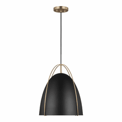 Sea Gull Norman Large 1-LT Pendant - Satin Brass/Midnight Black - 6651701-848