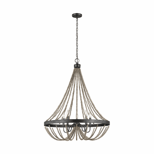 Sea Gull Oglesby 5-LT Chandelier - Washed Pine / Stardust - 3101905-872
