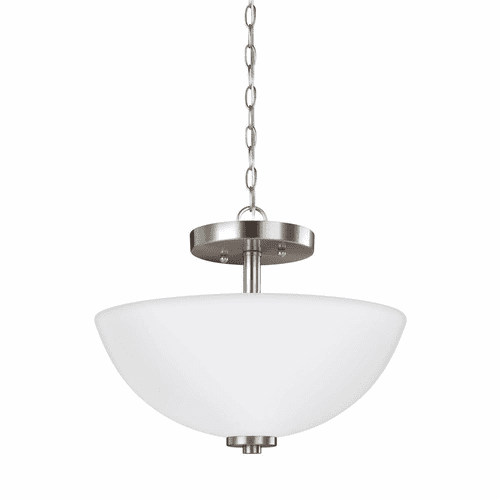 Sea Gull Oslo 2-LT Semi-Flush Convertible Pendant - Brushed Nickel - 77160-962