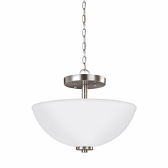 Sea Gull Oslo 2-LT Semi-Flush Convertible Pendant - Brushed Nickel - 77160-962