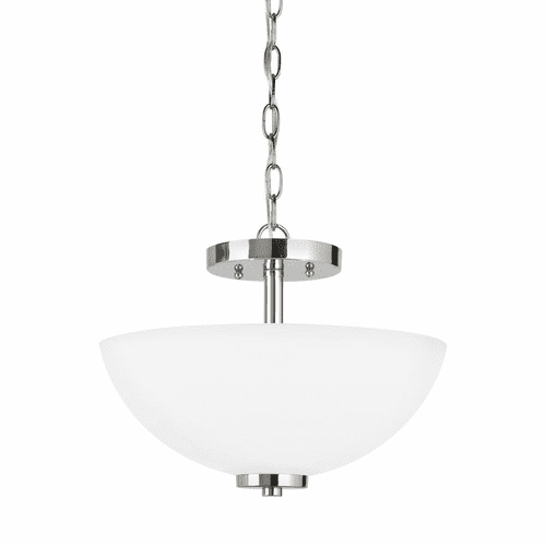 Sea Gull Oslo 2-LT Semi-Flush Convertible Pendant - Chrome - 77160-05