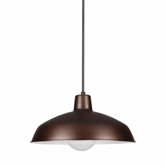 Sea Gull Painted Shade 1-LT Pendant - Antique Brushed Copper - 6519-63