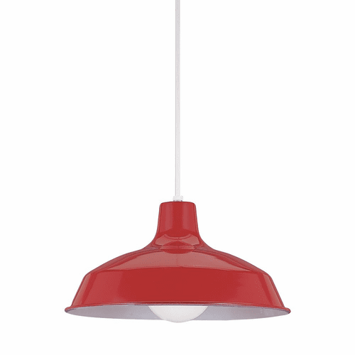 Sea Gull Painted Shade 1-LT Pendant - Red - 6519-21
