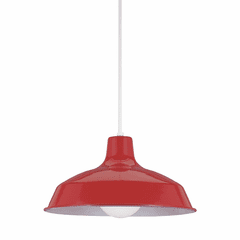 Sea Gull Painted Shade 1-LT Pendant - Red - 6519-21