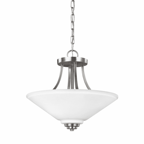 Sea Gull Parkfield 2-LT Semi-Flush Convertible Pendant - Nickel - 7713002-962