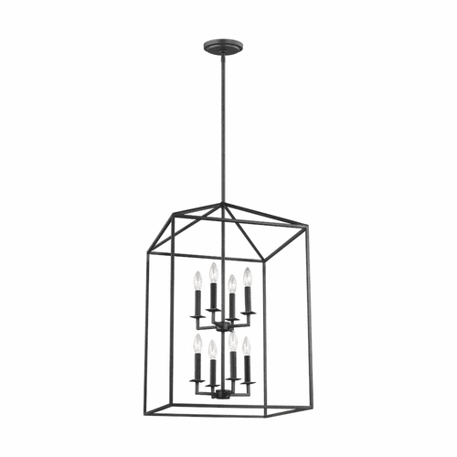 Sea Gull Perryton Large 8-LT Hall/Foyer Light - Blacksmith - 5115008-839