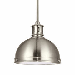 Sea Gull Pratt Street Metal 1-LT Pendant - Brushed Nickel - 65085EN3-962