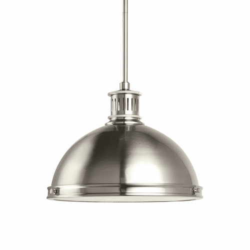 Sea Gull Pratt Street Metal 2-LT Pendant - Brushed Nickel - 65086EN3-962
