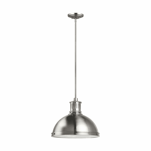 Sea Gull Pratt Street Metal Large LED Pendant - Brushed Nickel - 6508793S-962
