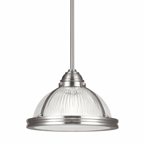 Sea Gull Pratt Street Prismatic 1-LT Pendant - Brushed Nickel - 65060-962