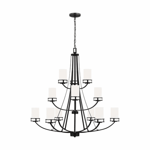 Sea Gull Robie 12-LT Chandelier - Black - 3121612-112