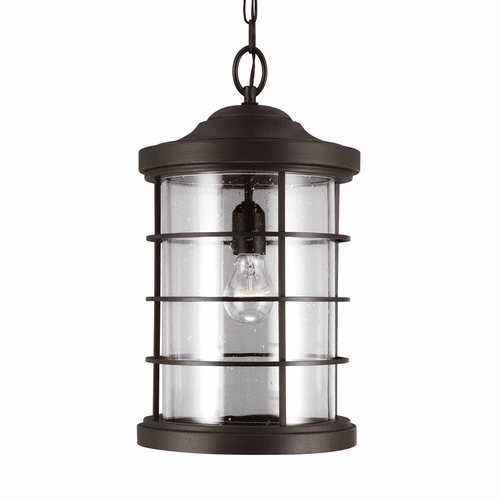 Sea Gull Sauganash 1-LT Outdoor Pendant - Antique Bronze - 6224401-71