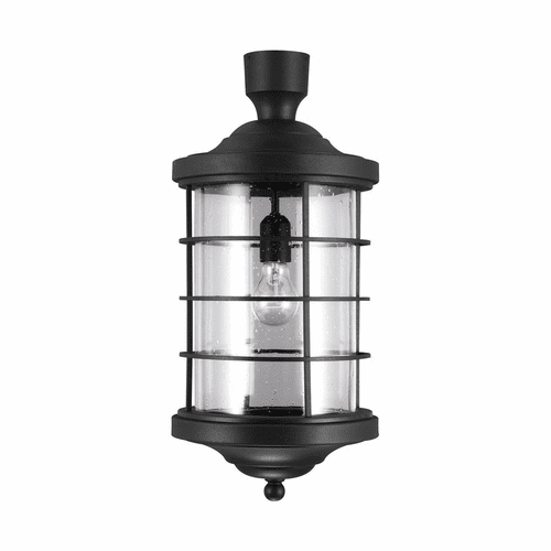 Sea Gull Sauganash 1-LT Outdoor Post Lantern - Black - 8224401-12