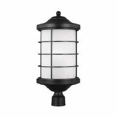 Sea Gull Sauganash 1-LT Outdoor Post Lantern - Black - 8224451-12
