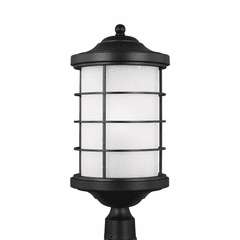Sea Gull Sauganash 1-LT Outdoor Post Lantern - Black - 8224451EN3-12