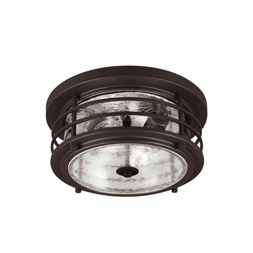 Sea Gull Sauganash 2-LT Outdoor Ceiling Flush Mount - Antique Bronze - 7824402-71