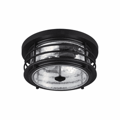 Sea Gull Sauganash 2-LT Outdoor Ceiling Flush Mount - Black - 7824402-12