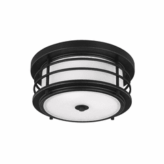 Sea Gull Sauganash 2-LT Outdoor Ceiling Flush Mount - Black - 7824452-12