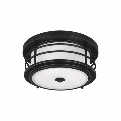 Sea Gull Sauganash 2-LT Outdoor Ceiling Flush Mount - Black - 7824452EN3-12