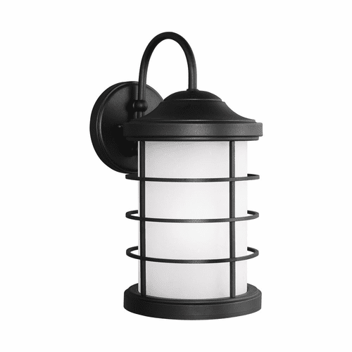 Sea Gull Sauganash Large 1-LT Outdoor Wall Lantern - Black - 8624451-12