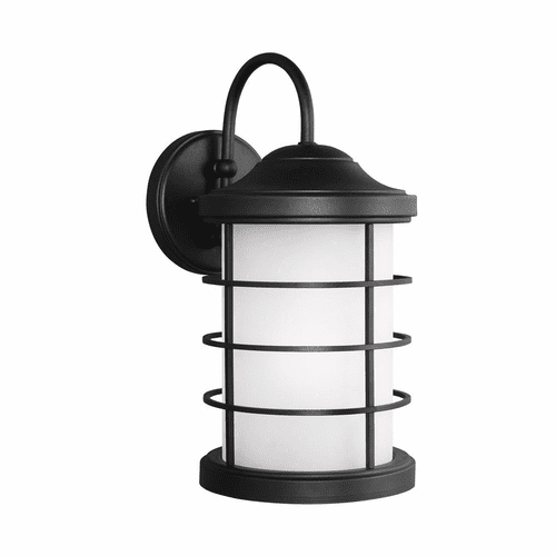 Sea Gull Sauganash Large 1-LT Outdoor Wall Lantern - Black - 8624451DEN3-12
