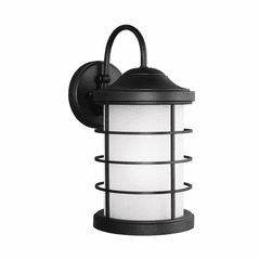 Sea Gull Sauganash Large 1-LT Outdoor Wall Lantern - Black - 8624451DEN3-12