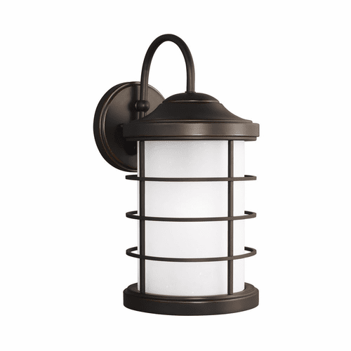 Sea Gull Sauganash Large 1LT Outdoor Wall Lantern - Antique Bronze - 8624451EN3-71