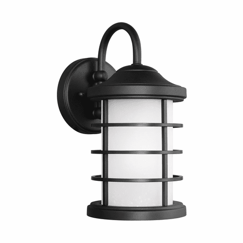Sea Gull Sauganash Small 1-LT Outdoor Wall Lantern - Black - 8524451-12
