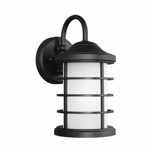 Sea Gull Sauganash Small 1-LT Outdoor Wall Lantern - Black - 8524451DEN3-12