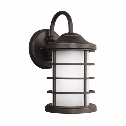 Sea Gull Sauganash Small 1LT Outdoor Wall Lantern - Antique Bronze - 8524451EN3-71