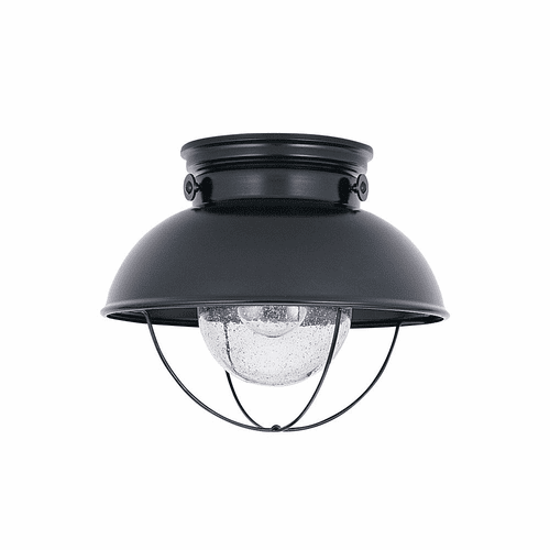 Sea Gull Sebring 1-LT Outdoor Ceiling Flush Mount - Black - 8869-12