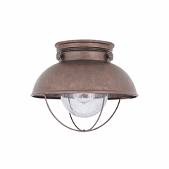Sea Gull Sebring 1-LT Outdoor Ceiling Flush Mount - Weathered Copper - 8869-44 Sea Gull Sebring 1-LT Outdoor Ceiling Flush Mount - Weathered Copper - 8869-44