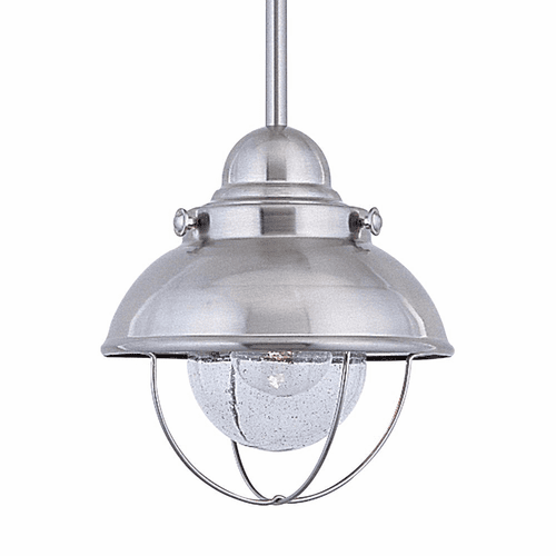 Sea Gull Sebring 1-LT Outdoor Mini-Pendant - Brushed Stainless - 6150-98