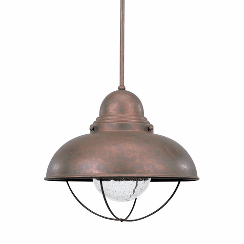 Sea Gull Sebring 1-LT Outdoor Pendant - Weathered Copper - 6658-44