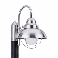 Sea Gull Sebring 1-LT Outdoor Post Lantern - Brushed Stainless - 8269-98