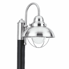 Sea Gull Sebring LED Outdoor Post Lantern - Brushed Stainless - 826993S-98