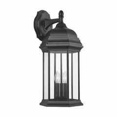 Sea Gull Sevier X-Large 3-LT Downlight Outdoor Wall Lantern - Black - 8738703-12