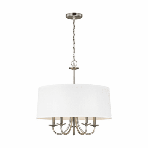 Sea Gull Seville 5-LT Shade Chandelier - Brushed Nickel - 3320205-962