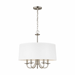 Sea Gull Seville 5-LT Shade Chandelier - Brushed Nickel - 3320205-962 Sea Gull Seville 5-LT Shade Chandelier - Brushed Nickel - 3320205-962