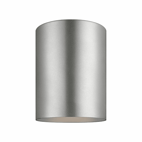 Sea Gull Small LED Cylinder Outdoor Ceiling Flush Mount - Nickel - 7813897S-753
