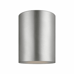 Sea Gull Small LED Cylinder Outdoor Ceiling Flush Mount - Nickel - 7813897S-753