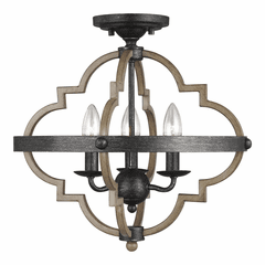 Sea Gull Socorro 3-LT Semi-Flush Mount - Stardust - 7724903-846 Sea Gull Socorro 3-LT Semi-Flush Mount - Stardust - 7724903-846