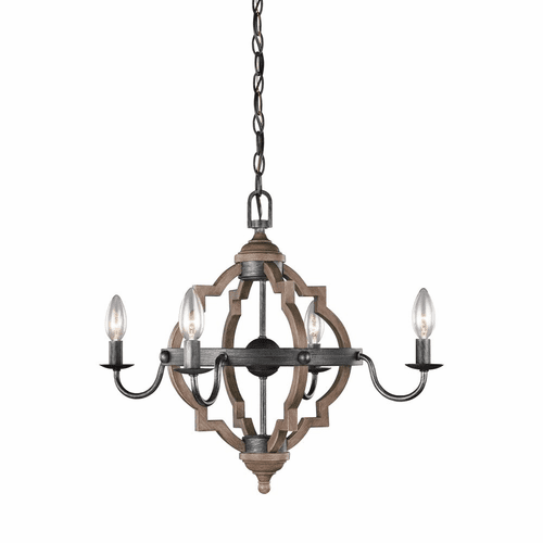 Sea Gull Socorro 4-LT Chandelier - Stardust / Cerused Oak - 3124904-846