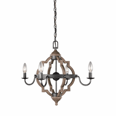 Sea Gull Socorro 4-LT Chandelier - Stardust / Cerused Oak - 3124904-846