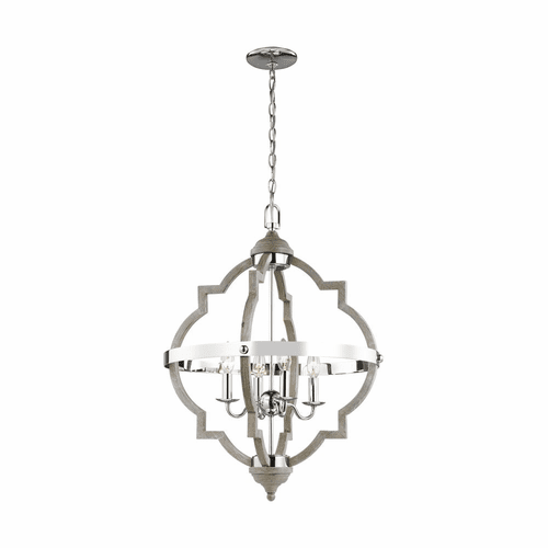 Sea Gull Socorro 4-LT Hall/Foyer Light - Washed Pine / Chrome - 5124904-872