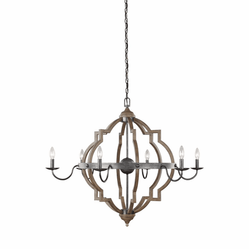 Sea Gull Socorro 6-LT Chandelier - Stardust / Cerused Oak - 3224906-846