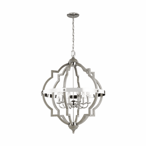 Sea Gull Socorro 6-LT Hall/Foyer Light - Washed Pine / Chrome - 5124906-872