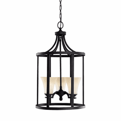 Sea Gull Somerton 3-LT Hall/Foyer Light - Blacksmith - 51375EN3-839
