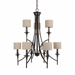 Sea Gull Stirling 9-LT Chandelier - Burnt Sienna - 31952EN-710 Sea Gull Stirling 9-LT Chandelier - Burnt Sienna - 31952EN-710